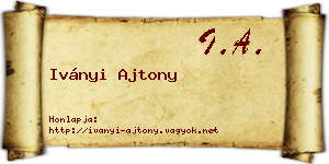 Iványi Ajtony névjegykártya